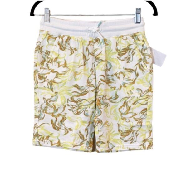 Treasure & Bond Womens Size Large White Mid Rise Warped Marble Sweat Shorts - Picture 1 of 8